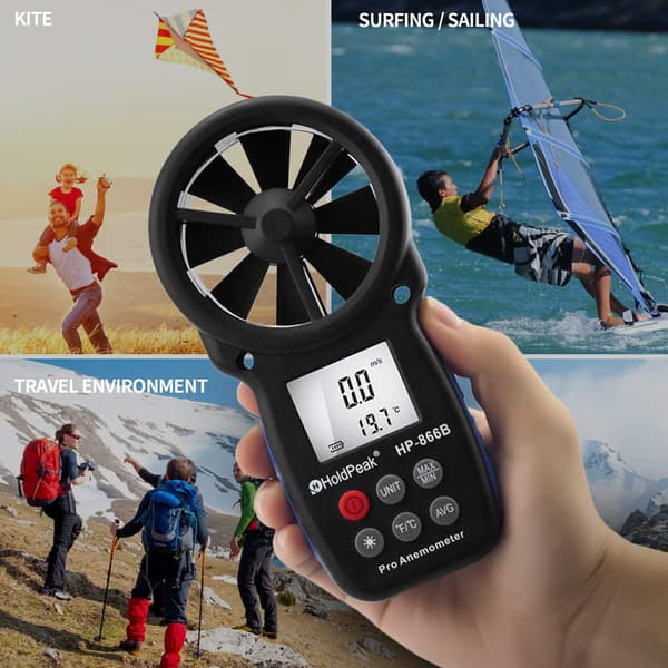 866B Digital Anemometer Handheld Wind Speed Meter for Measuring W