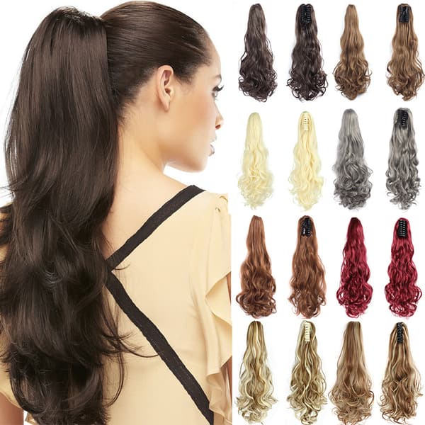 One Piece (approx. 55 cm) Wig, Curly Wave Ponytail Extension - Fake