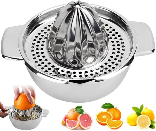 Manuel Citruspresser, Citronpresser i Rustfrit Stål, Nem at Rengøre