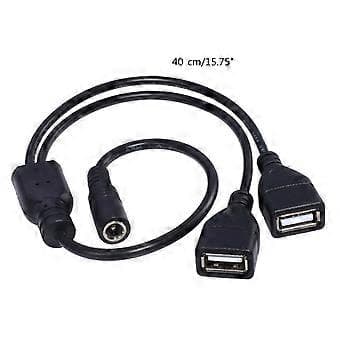 1-pak USB til DC-strømkabel USB han til 5,5 x 2,1 mm hun DC 5V strømstik tøndestik ladekabel til opladning