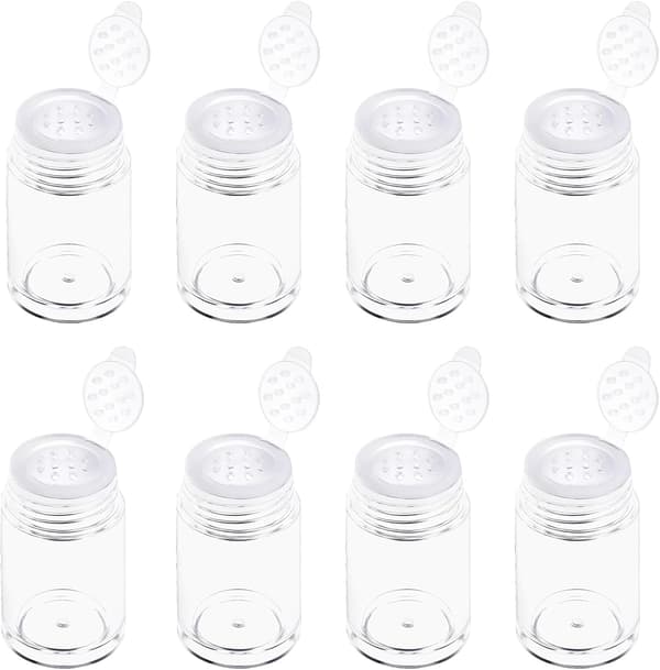 8 stk. løst pudderglasbeholdere, 10 ml