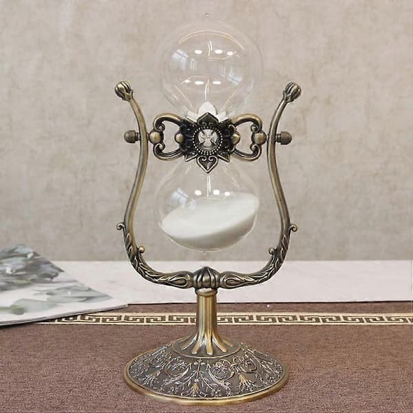 Timglas i metall med glas, 23 x 10 cm, Guld