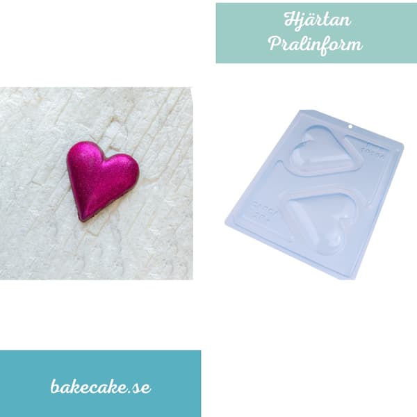 Pralinform Hjerte Sjokoladeform - BWB 10154 - Spesiell 3-delt form