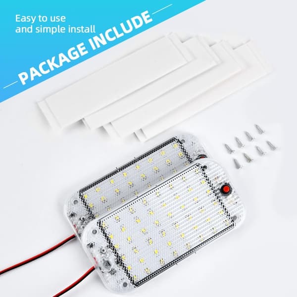 LED Indoor Light Bar, 2PCS 48LED 12V Indoor Light Bar 10W, 800LM White Light Bar
