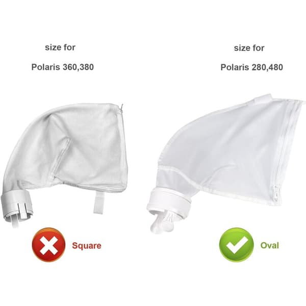 Poolrenserpose, Nylon Lynlås Erstatningspose til Polaris 280 og 480 Poolrenserdele (2-pak).