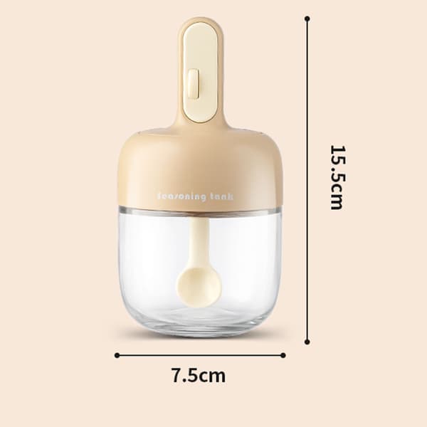 Spice Jar with Spoon Multifunctional Portable Spice Bottle for Kitchen Green Green