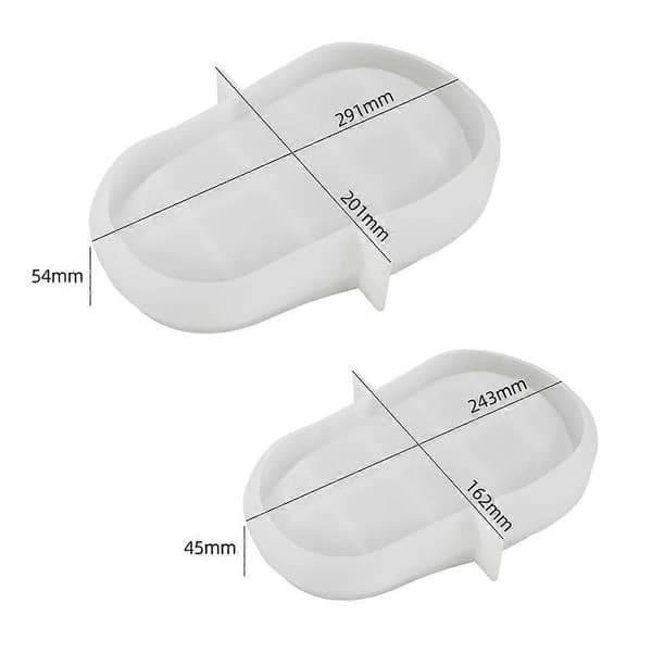 Oval Storage Tray Molds Handmade Storage Plate Molds Casting Molds Craft Material S White White S