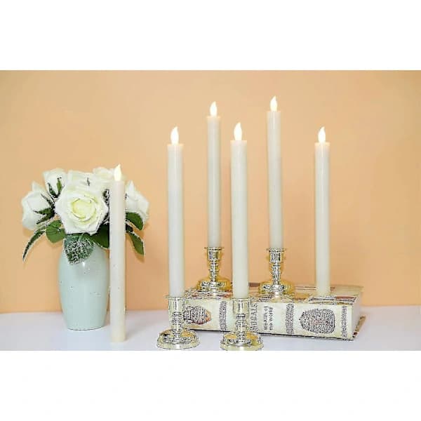 6-pack Battery Operated LED Candles with Remote Control and Timer, Flickering Warm White Real Wax Light
