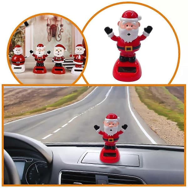Solar Swinging Ornament Car Dashboard Decor Automatic Dancing Festival Gift