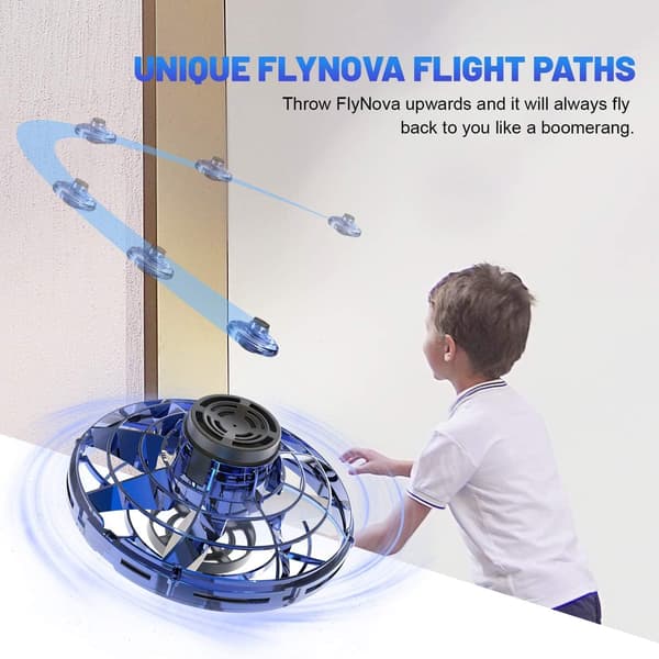 Fidget Flying Spinner with Lights, Hand-Operated Mini-Drone for K