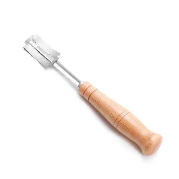 Sourdough Scoring Tool with Leather Case, Stainless Steel Bread Lame for Artisan Bread Baking, Ergonomic Bread Scorer with Wooden Handle