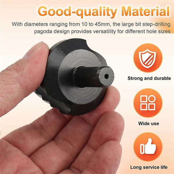 10-45mm High-Speed Steel Step Drill Bit Large Size Step Drill Pagoda Drill Electric Drill Hole Opener