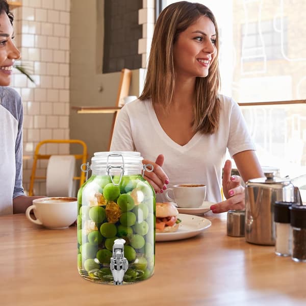 Stor glasburk med lock 3000 ml kapacitet Förtjockad förseglad design