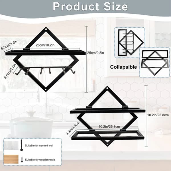 Foldable wall-mounted red wine holder, wine glass rack, for home, kitchen, bar, wall decoration, (style: Style3;)