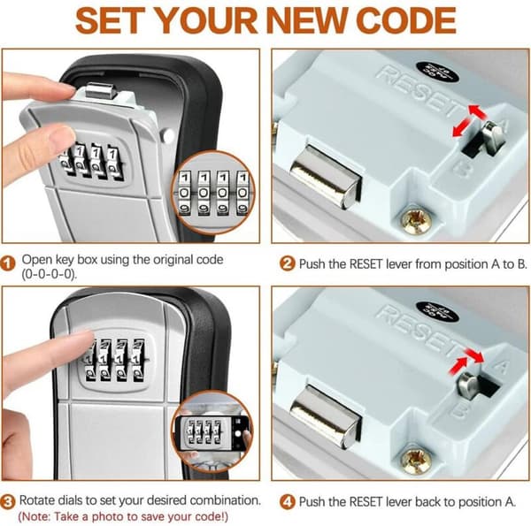 Combination Key Box Wall Key Box Metal Key Box Security Storage Box - Grey, 8*94*36mm, 1pc