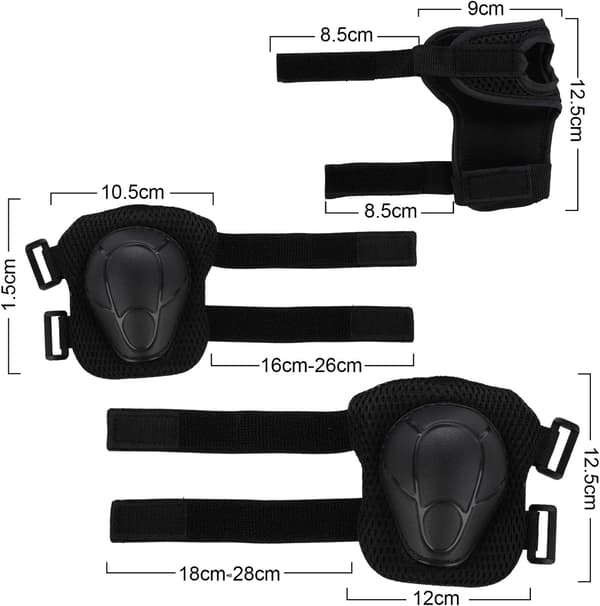 Kids Protective Gear 6pcs Wrist Guards Elbow Pads