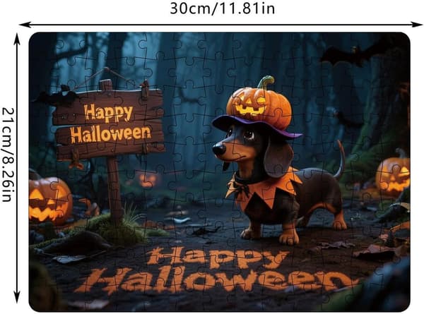 Halloween-puslespill Utfordrende og morsomt Halloween-læringsspill A - A