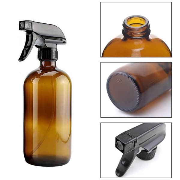 Brune glassflasker 250ml: UV-beskyttelse, sprayhode, trakt Brun brown