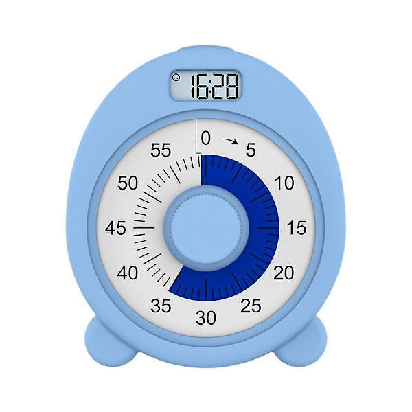 Rechargeable Visual Timer with Clock and Night Light, 60-Minute Countdown Timer for Kids and Adults