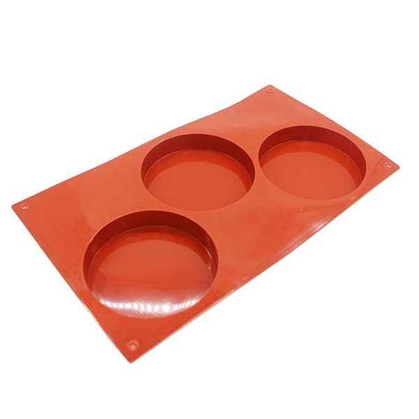 Rotondo 3 stk. runde forme cylinder i silikoneform mousseform chokoladeform Vit white
