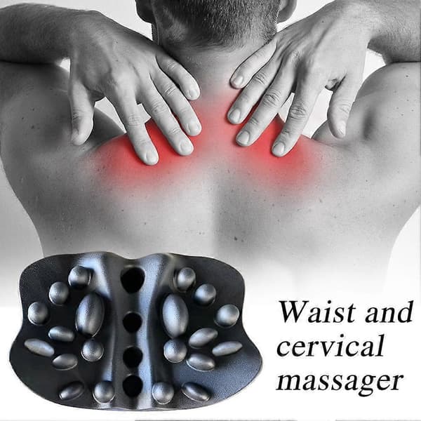 Polyurethane PU Self-Tying Leather Massage Lumbar Pillow Traction Massager
