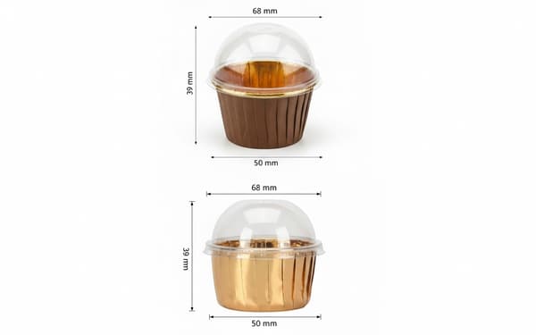 Muffinsform med låg 30 stk. Cupcakesform Aluminium Kaffebrun & Guld