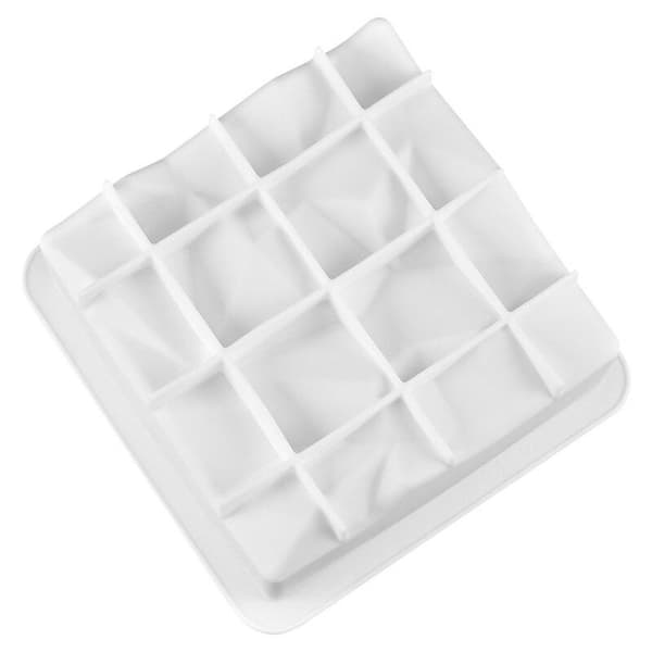 Diamant Firkantet Silikonform, Bakeform, Sjokoladeform, Mousseform Vit white