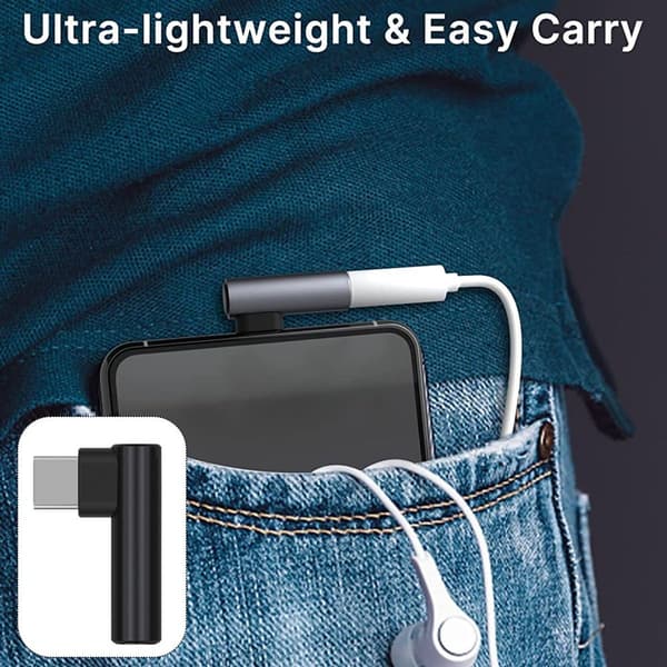 2-pack USB-C till 3,5 mm ljudhörlursadapter, typ C till svart