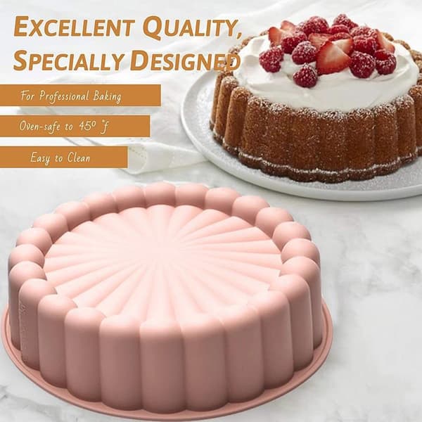 Rund silikonbakeform for Charlotte-kaker og sukkerbrødbaking Blue