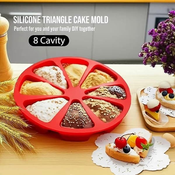 3 stk silikonekageform 8 rum pizzapande bage chokolademousseform