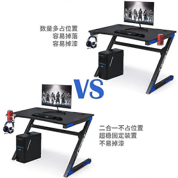 Headphone Holder 360-Degree Rotating Multifunctional Drill-Free Desk Edge Cup Holder & Dual-Purpose Headphone Hook