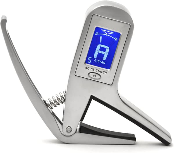 (AC-05) Tuner + guitar capo i ét. Metal capo til elektrisk DXGHC