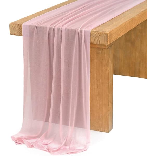 Bordløber tekstil og dug 75x300cm – lyserød