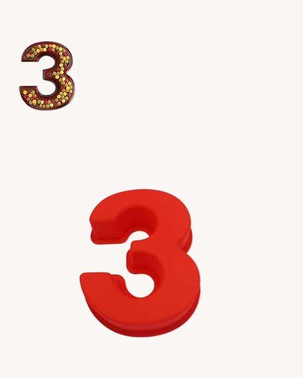 Numero 3 Numerokakku Suuri Numeromuotti Numerokakku