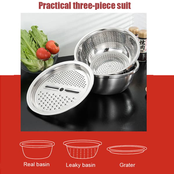 Multifunctional Stainless Steel Basin Set or Basin Vegetable Cutter Set or Cutter Only