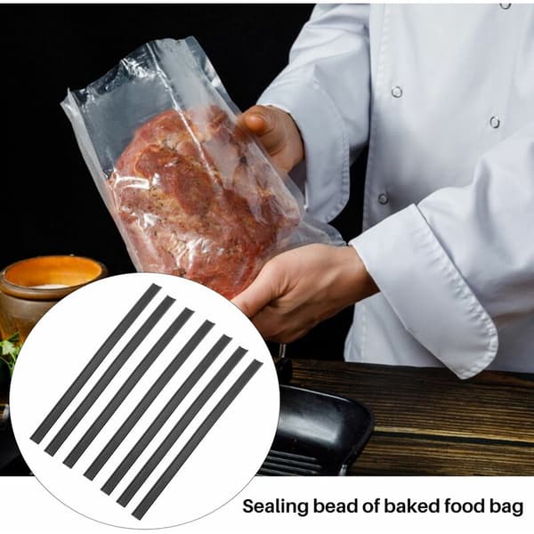 100 Metallic Peel and Stick Strips, Foldable, Coffee Bag Strips, Sealing Cooked Food Bag Bead 5.5 Inch-Black