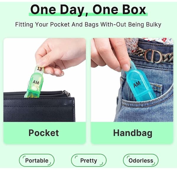 Monthly Pill Organizer 2 Times a Day - AM-PM Large Capacity for a Month's Pills