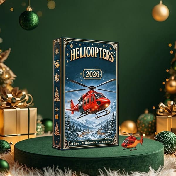 Fly julekalender, 24 akrylpynt til hjemmehelikopter - helicopter