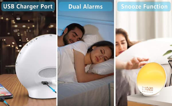 Sunrise Simulation Alarm Clock for Kids, Heavy Sleepers, Bedside