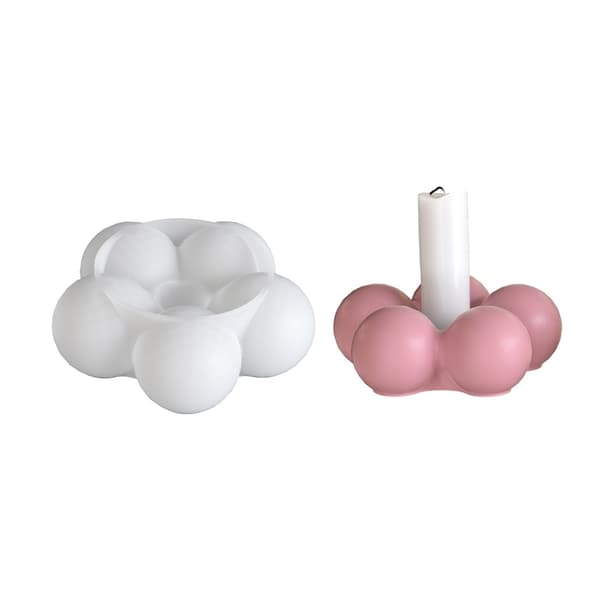 Silicone Mold for Creating Flower-Shaped Candlestick Desk Decoration