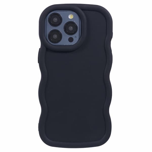 iPhone 13 Pro Max Mobilcover Bølget Sort