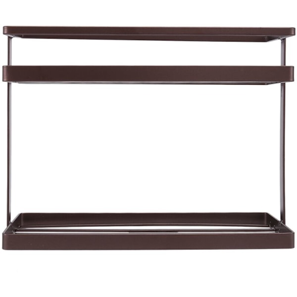 Kitchen Bathroom Wall Mounted 2 Tier Storage Organizer Storage Shelf Art Wall Shelf Multi-layer Spice Rack