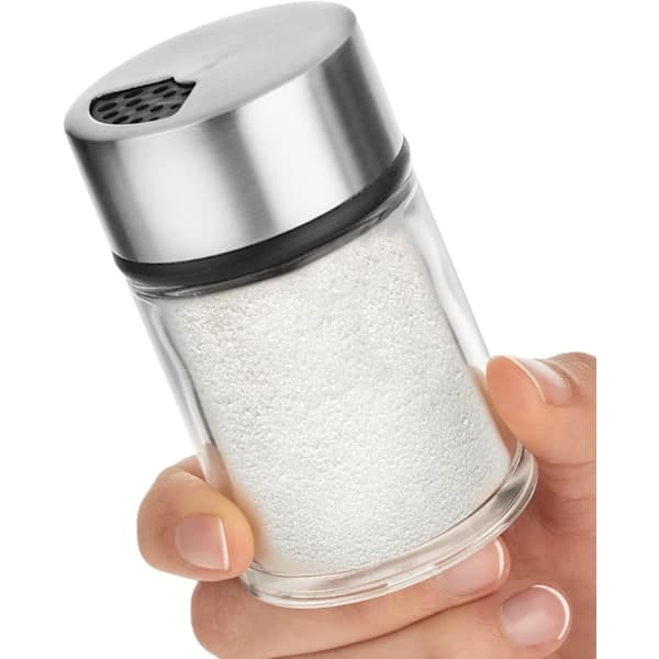 Salt- eller peberkværn med justerbare huller, krydderidispenser i rustfrit stål, perfekt til bordsalt og sort peber