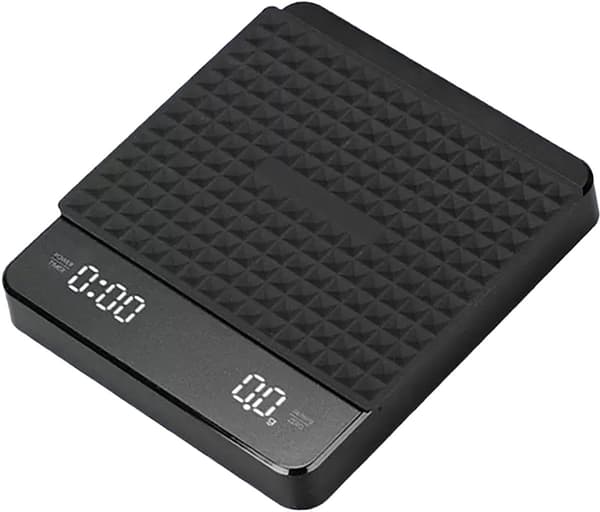 Kaffevægt med timer - Barista espressokaffevægt - Mini bærbar kaffevægt med timer Sort 15x13cm Black 1
