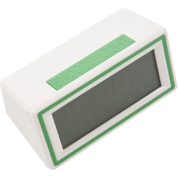 Smart digitalt LED-vækkeur med termometer, snooze og kalender, grøn