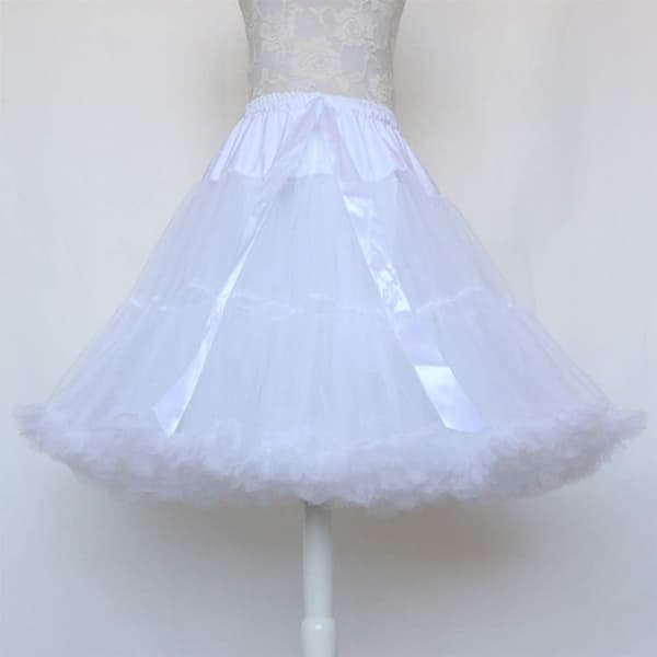 Kvinders elastiske talje chiffon underkjole puffet tylskørt prinsesse ballet dans pettiskirts underkjole