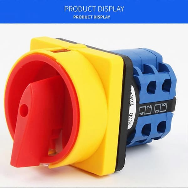 20A ON-OFF 4-Pole Disconnect Switch LW26GS CA10 48X48mm Padlock Rotary Switch [db] yellow blue yellow  blue