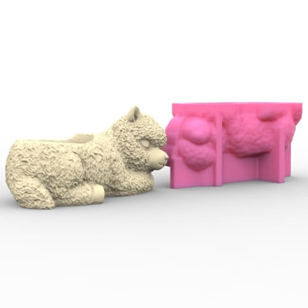 Betonform DIY Håndlavede alpaca blomsterpotter Gips Epoxyharpiks