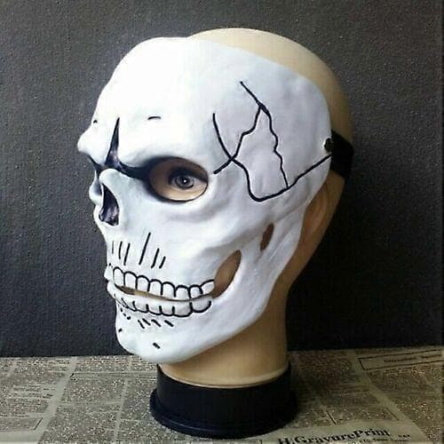 Hvid Dødningehovedmaske Dag for de Døde Spectre James Fancy Kostume Bindende Tilbehør