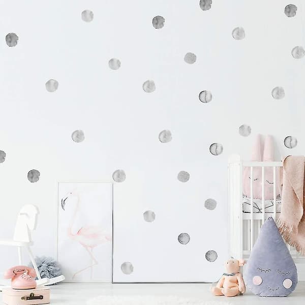 Vesiväri Polka Dot Seinätarrat Vaaleanpunaiset Pilkut Seinätarra (Musta Pilkku, Punainen)